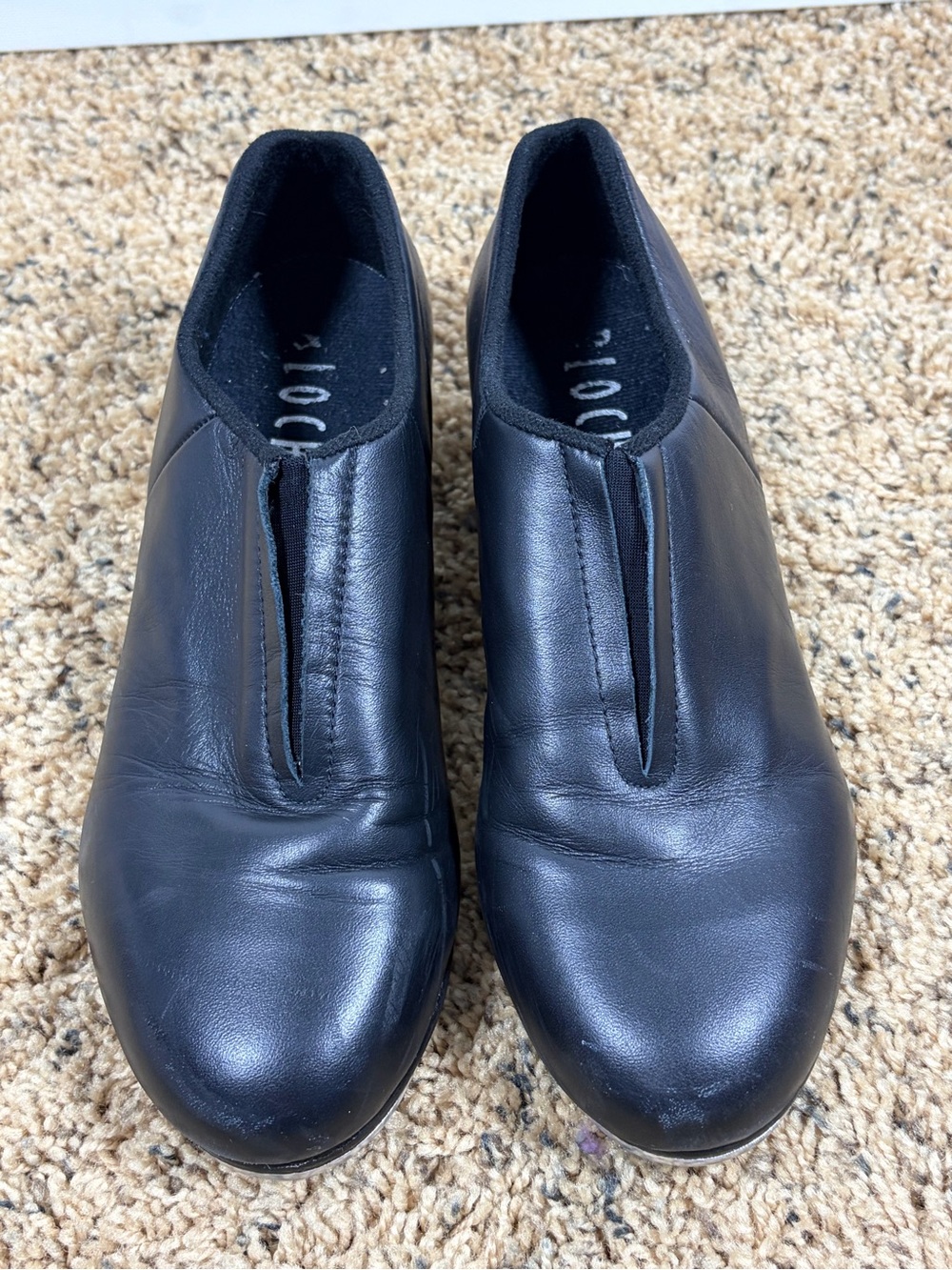 Bloch Black Leather Slip-On tap shoes with shockwave